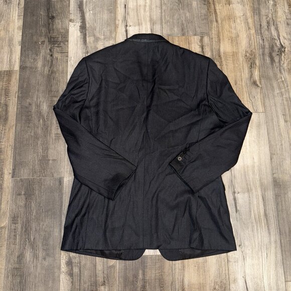 Ermenegildo Zegna Blazer Jacket Men's 54 Black Wool Polyester Made in Italy - Picture 2 of 8